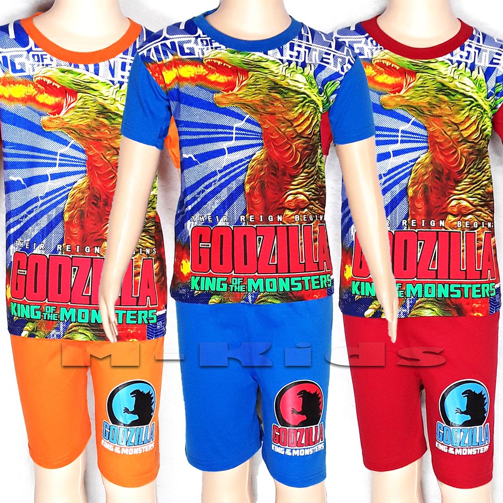 MKids88 - Baju Setelan Anak Laki-Laki GODZILLA