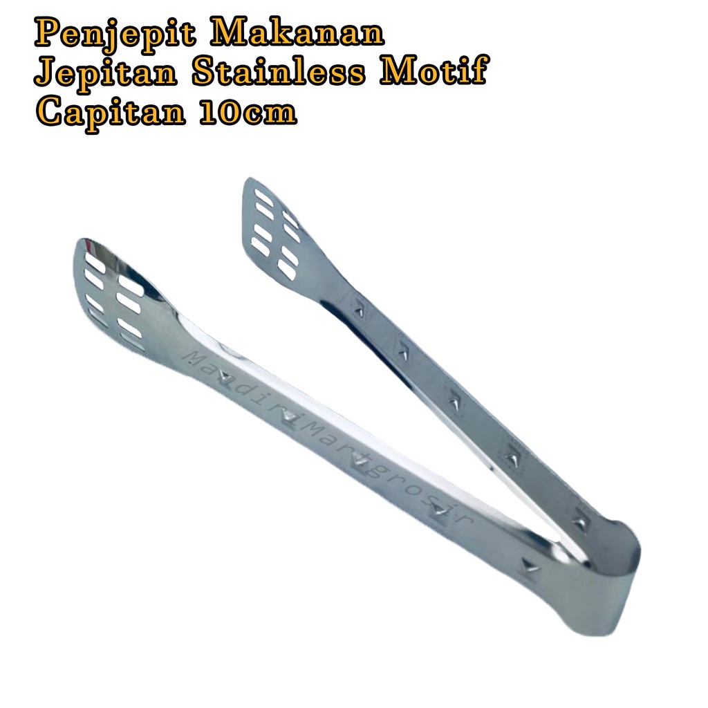 Jepitan Stainless Motif *Penjepit Makanan * 10cm