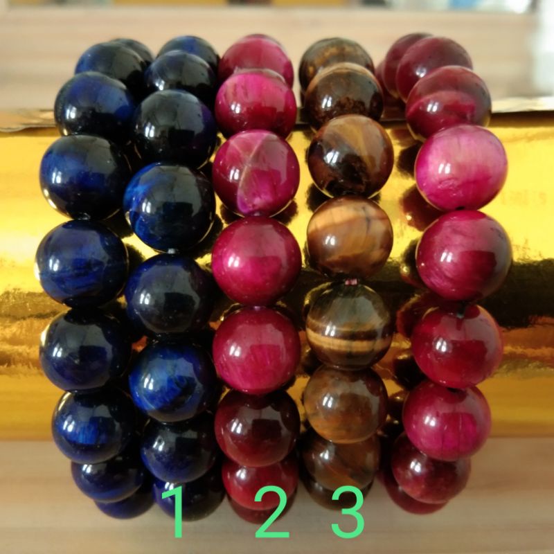 Gelang Batu Tiger Eye 10 mm