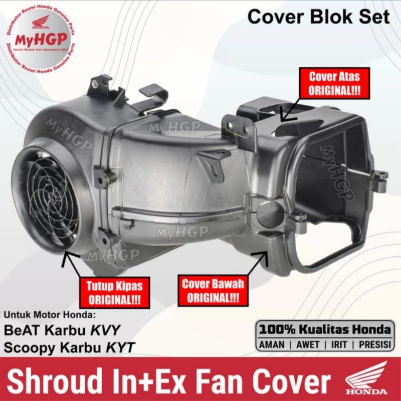Cover tutup mesin beat scoopy karbu ori ahm