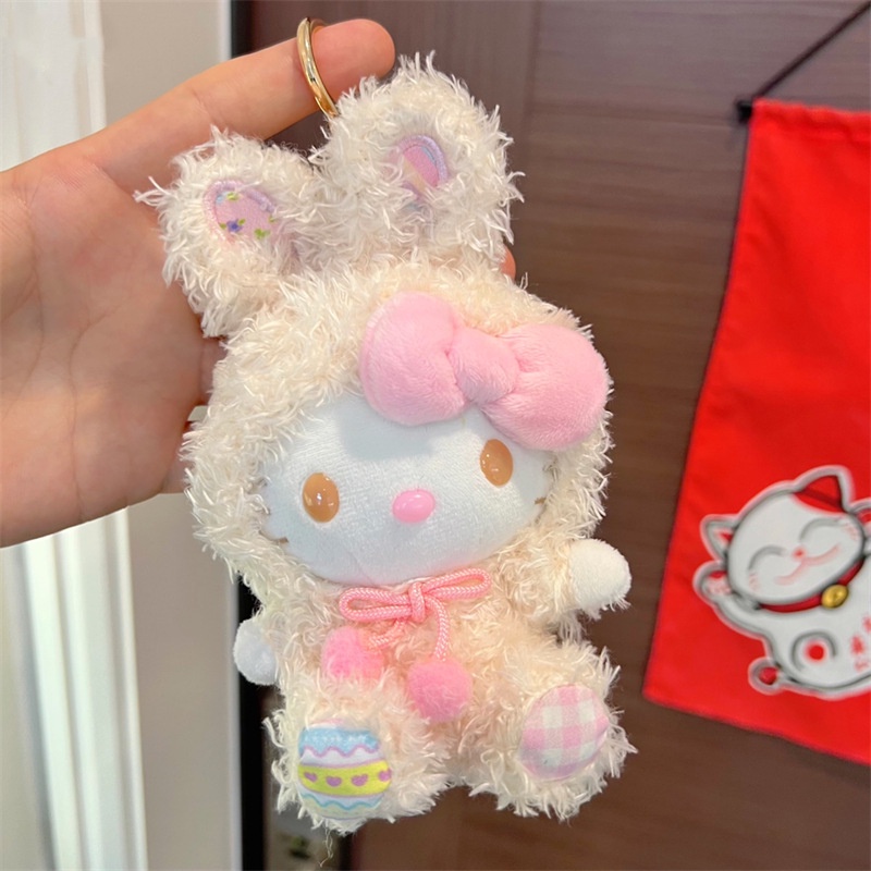 Sanrioed Cartoon Easter Kuromi MyMelody Kt Cat Cinnamoroll Cosplay Rabbit Stuffed Plush Doll Anime Kawaii Plushie Toys Kids Gift