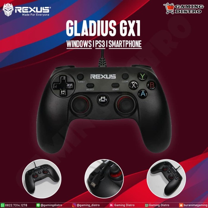 Gamepad Rexus Gladius GX1 - Stick Rexus Gladius GX1 Console - Joystick