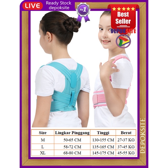 Posture Corrector Correction Korset Terapi Penegak Punggung Anak Dewasa Cw Cowok