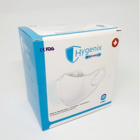 MASKER HYGENIX DUCKBILL 50 PCS BERKUALITAS TEBAL DAN MUTU TERJAMIN