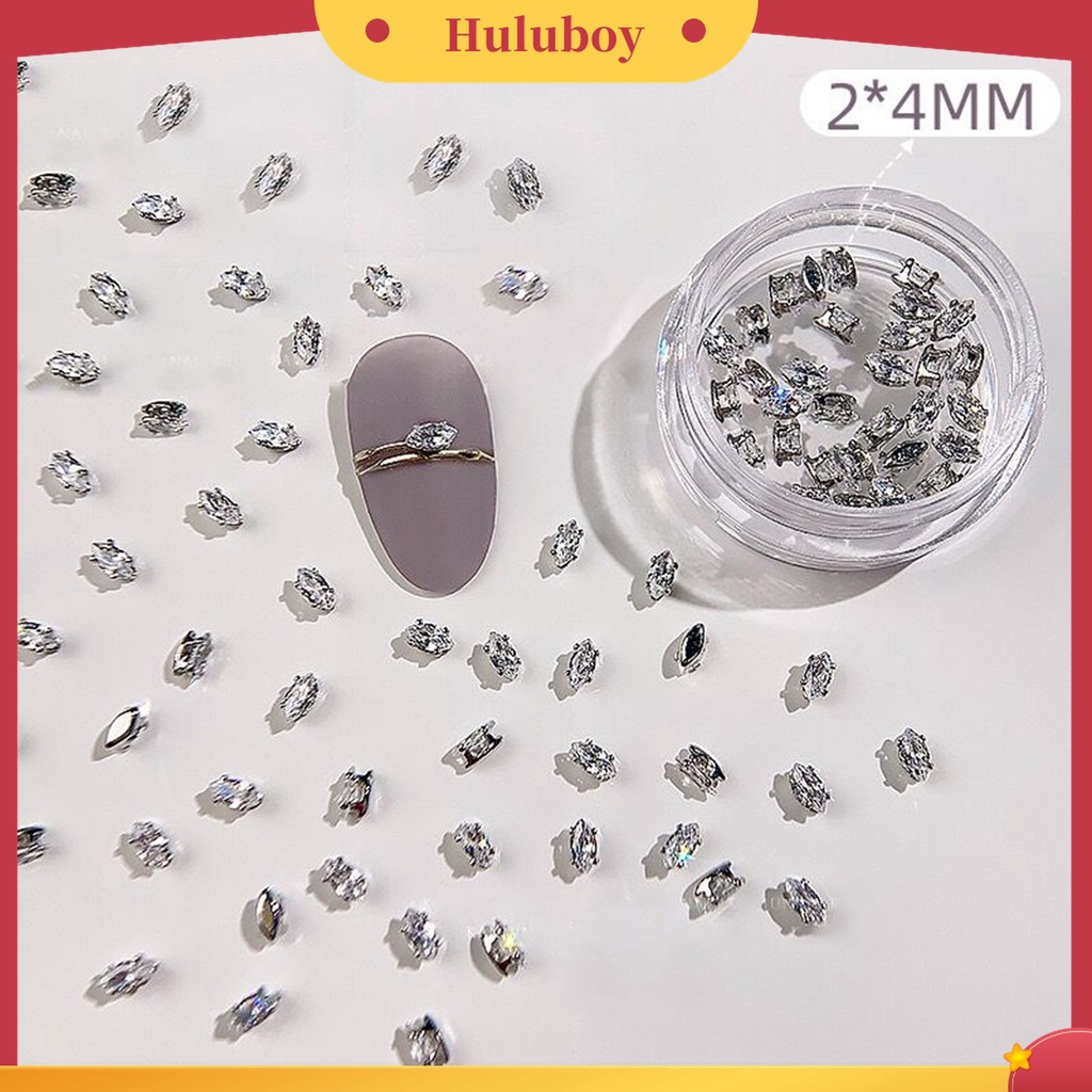 Huluboy Huluboy♡ 20 Pcs Ornamen Perhiasan Berlian Imitasi Bentuk Tetesan Air Mata Kuda Bahan Zirkon Untuk Dekorasi Nail Art