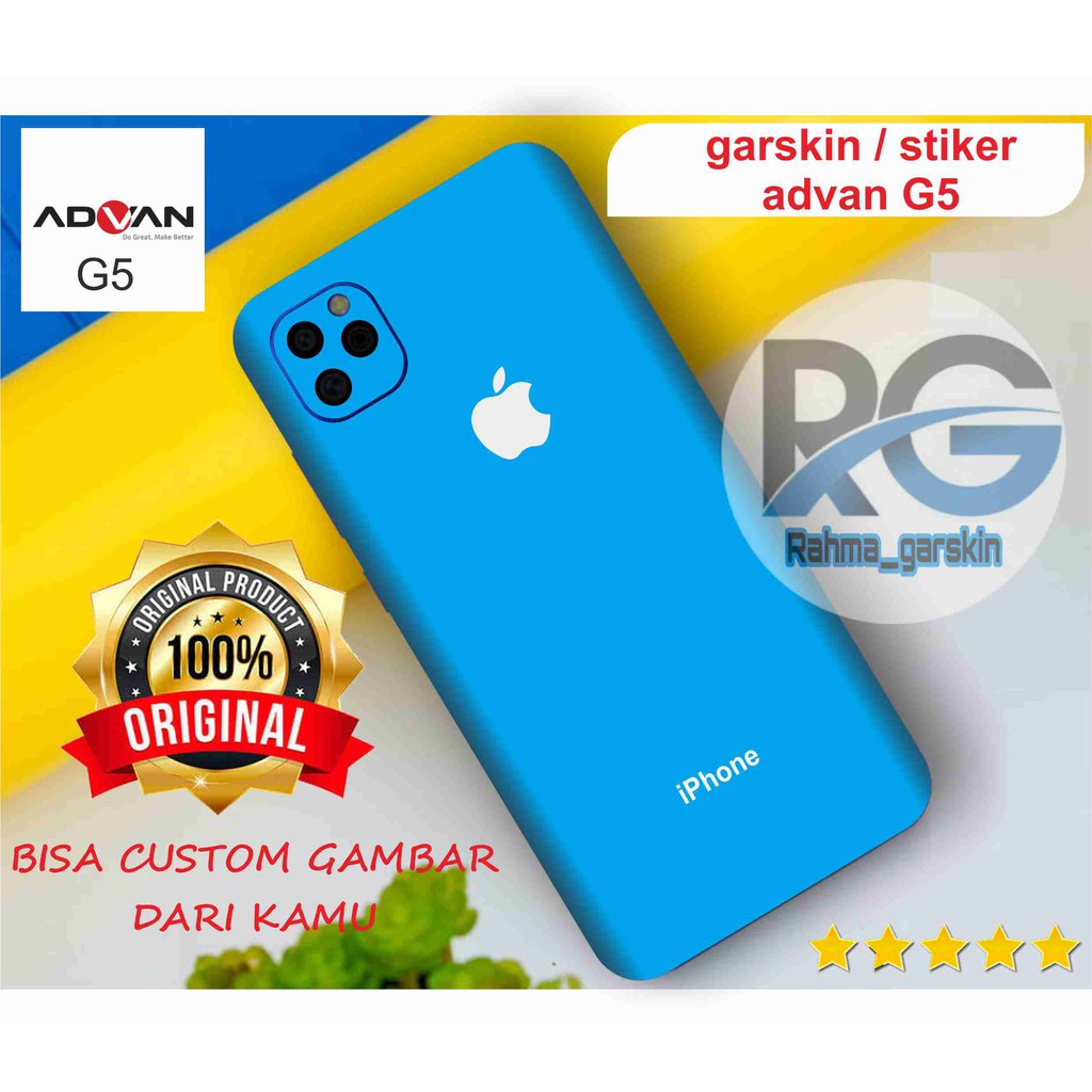 garskin hp advan G5 MOTIF IPHONE BLUE CODE 1-2 FREE CUSTOM VIA CHAT