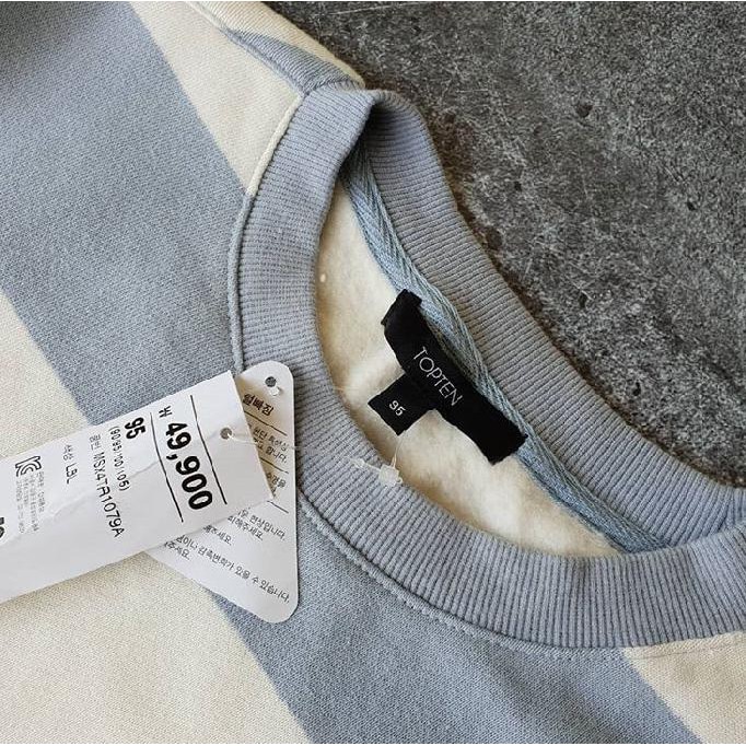 Joy Fashion Sweater Korea Top Ten Original - Top Ten Blue Striped
