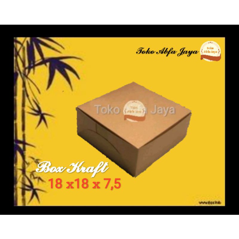 (box murah) Box Kraft Coklat 18 X 18 X 7,5 BOX KRAFT COKLAT UNTUK PACKING SOVERNIR, BAJU, KUE, SNACK