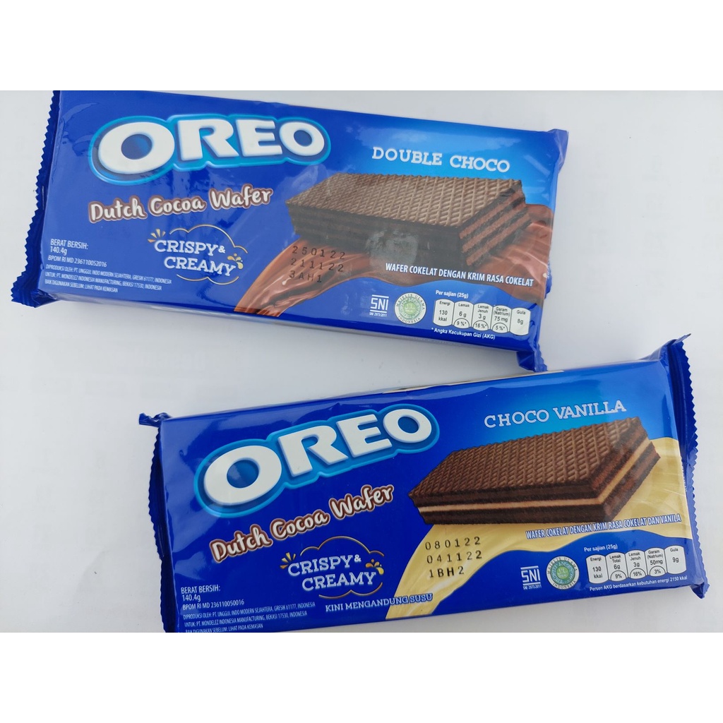 

OREO WAFER DUTCH COCOA WAFER 140GR / OREO CHOCO VANILLA / OREO DOUBLE CHOCO