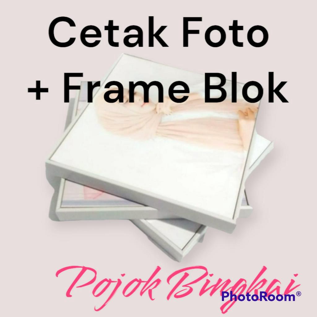 COD - Cetak foto Jumbo 40x60 16RS Plus Bingkai Block / Custem foto + Frame blok / foto block termasuk bingkai