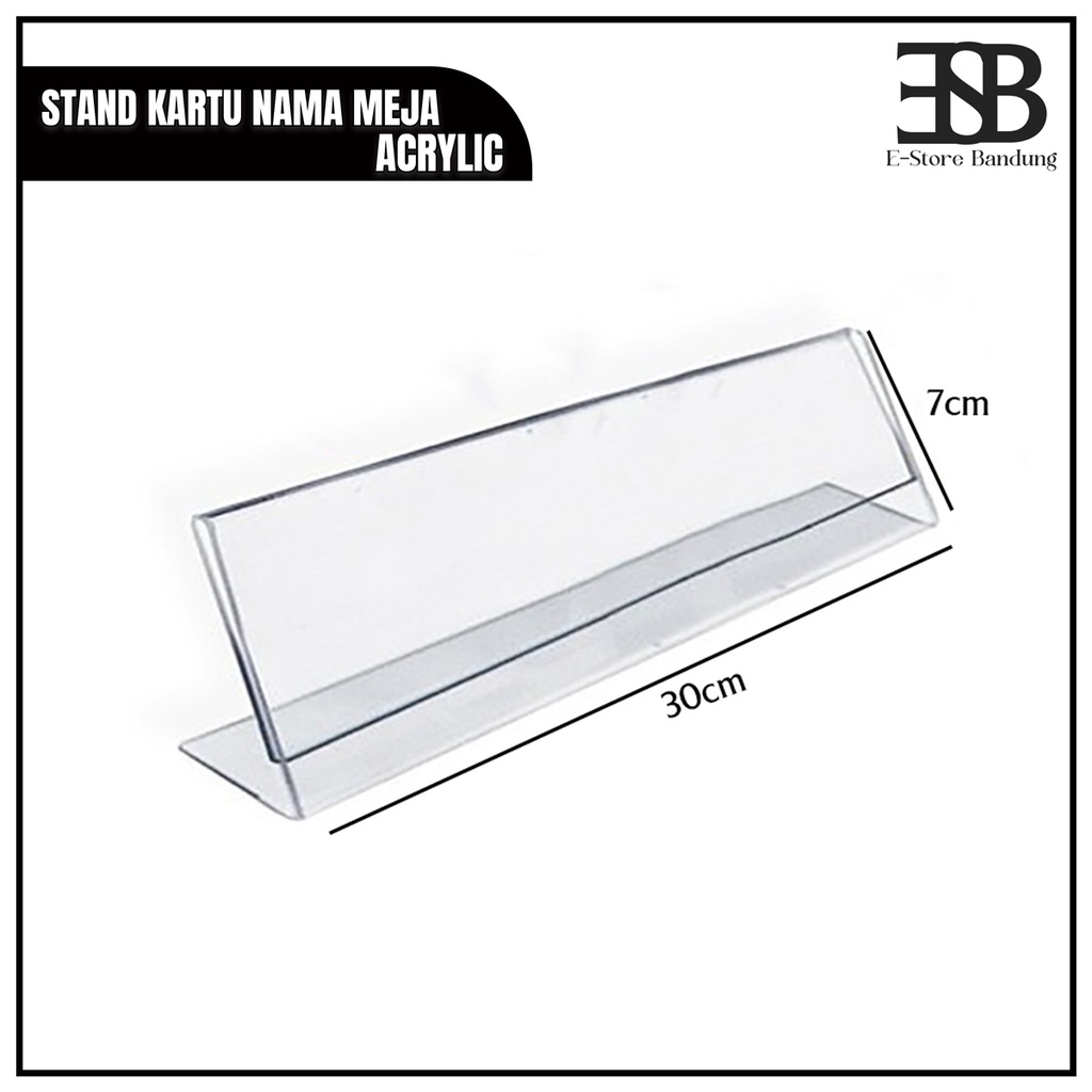 

RK Acrylic Bussines Name Display / Stand Kartu Nama Meja Kantor / Tent Card Akrilik 30cm x 7cm