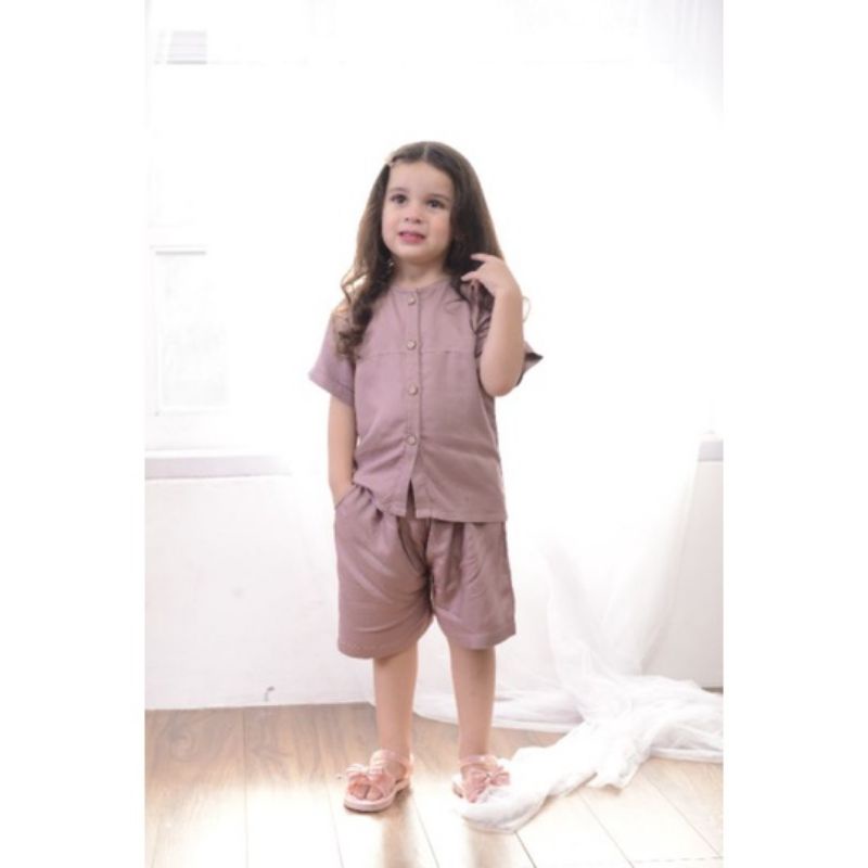 Playful Set Clarisha Kids / Setelan Pendek Anak / Baju Anak