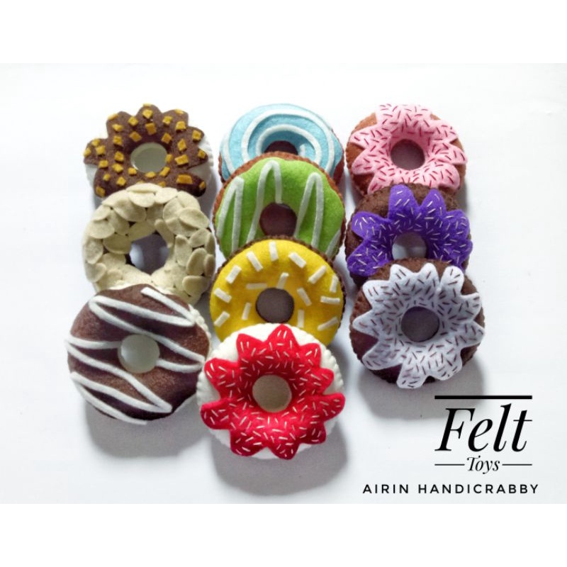 MAINAN DONAT FLANEL | MAINAN FLANEL ANAK | REPLIKA DONAT FLANEL HARGA 1 SET | MAINAN EDUKASI FLANEL