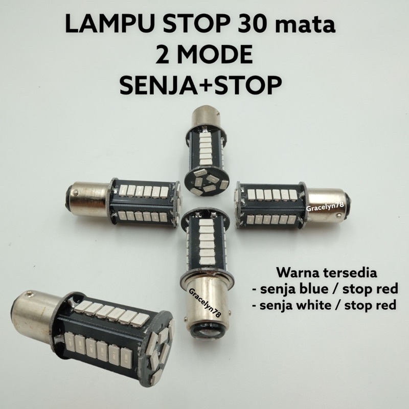 lampu stop motor 30 led 5 sisi dua mode RUNNING flash kedip senja dan stop PREMIUM