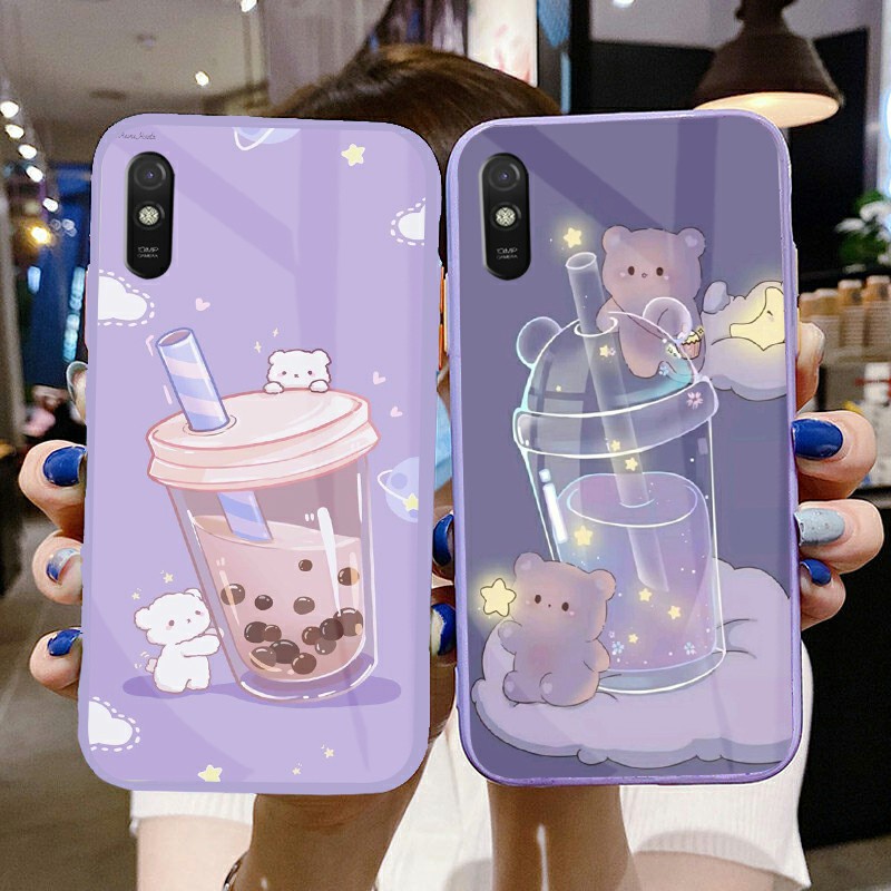 [U92] Softcase Kaca Warna Lilac Xiaomi Redmi 9A 9 9T 9C Note 8 Note 9 Note 9 Pro Note 10 Note 11 - S