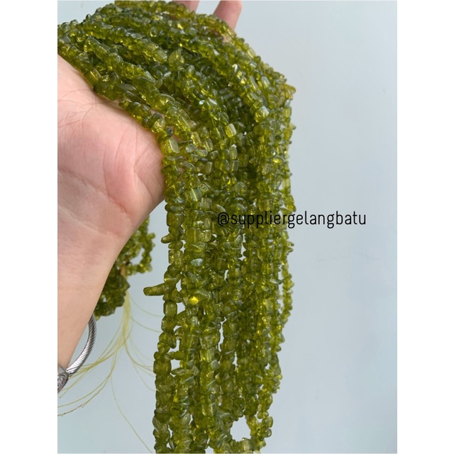 kerikil Batu MOSS GREEN QUARTZ kuarsa hijau lumut 1cm renteng aksesori bahan kalung gelang etnik bali vintage unik fashion citayam