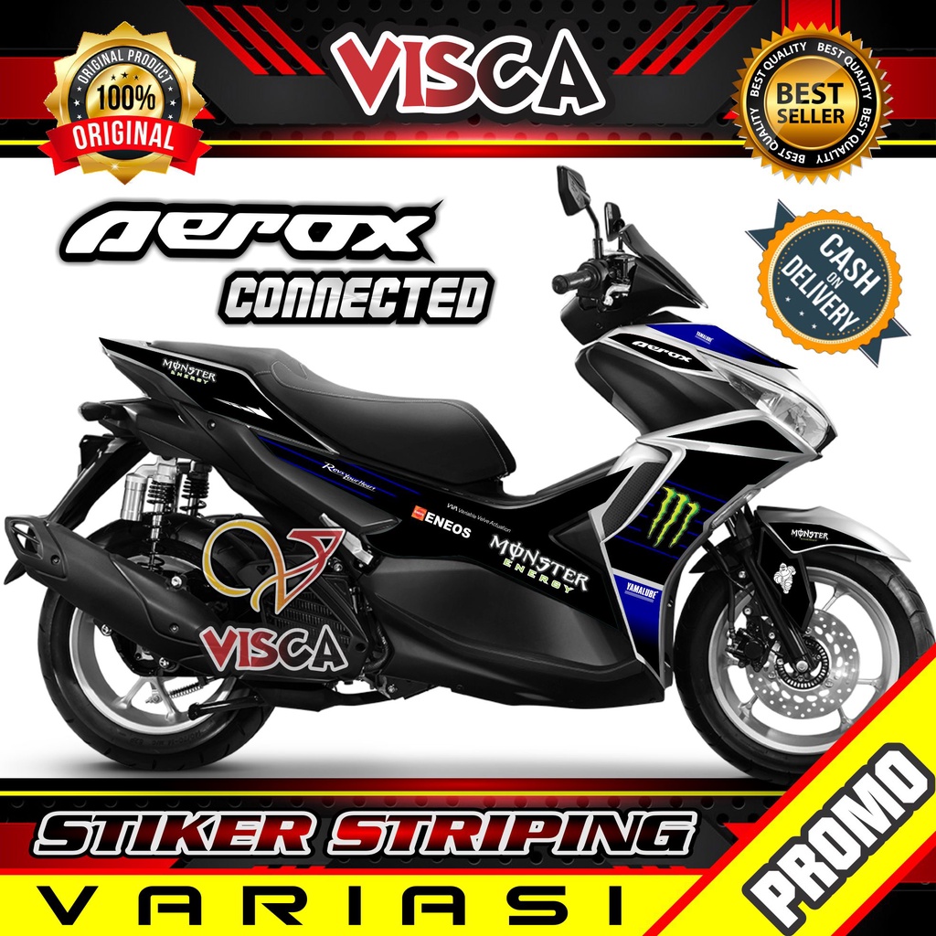 Striping Aerox 155 Connected - Stiker Sticker Striping Variasi Lis Yamaha Aerox 155 Connected - Stri