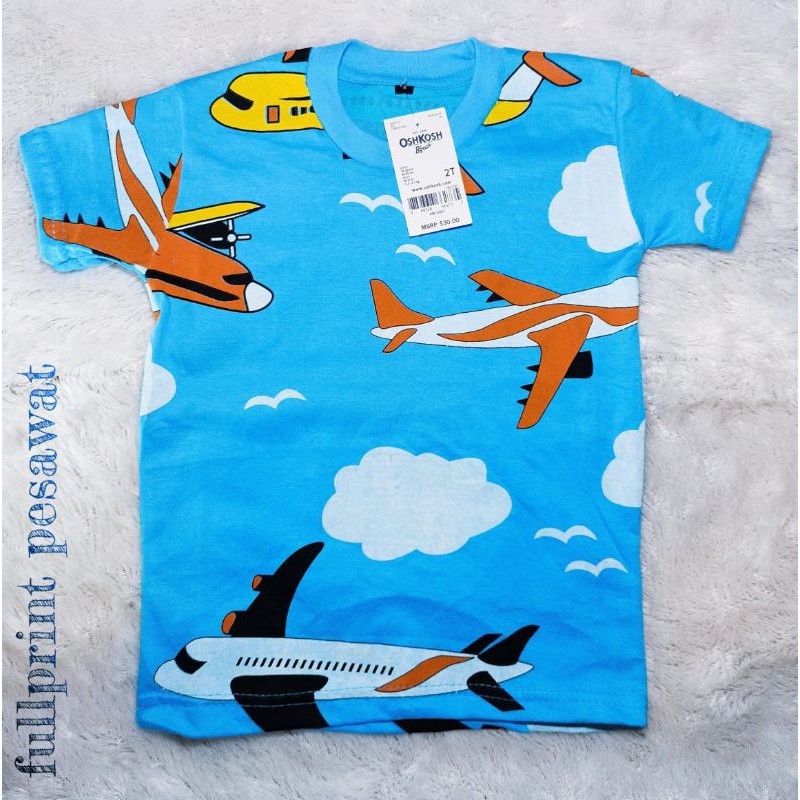 kaos anak fullprint pesawat