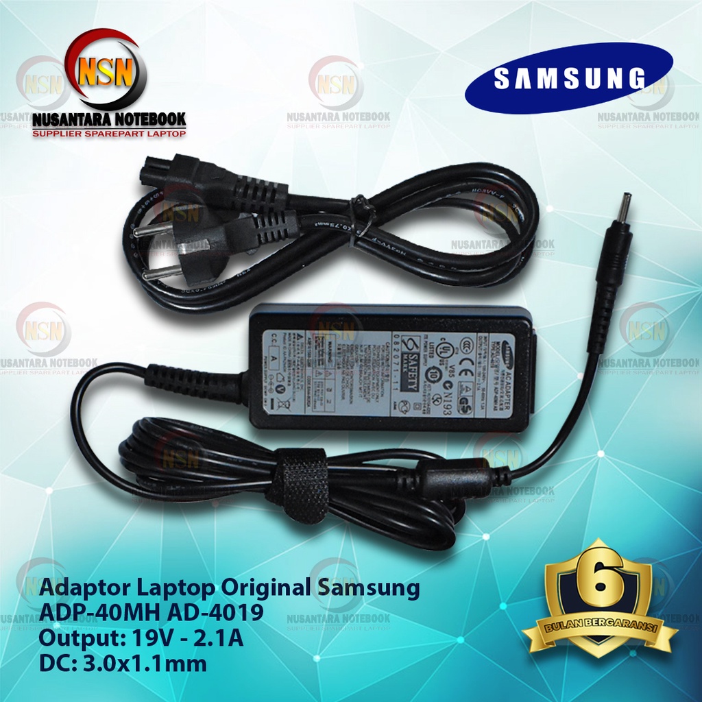 Adaptor Original Samsung 19V 2.1A DC 3.0x1.1mm ADP-40MH AD-4019