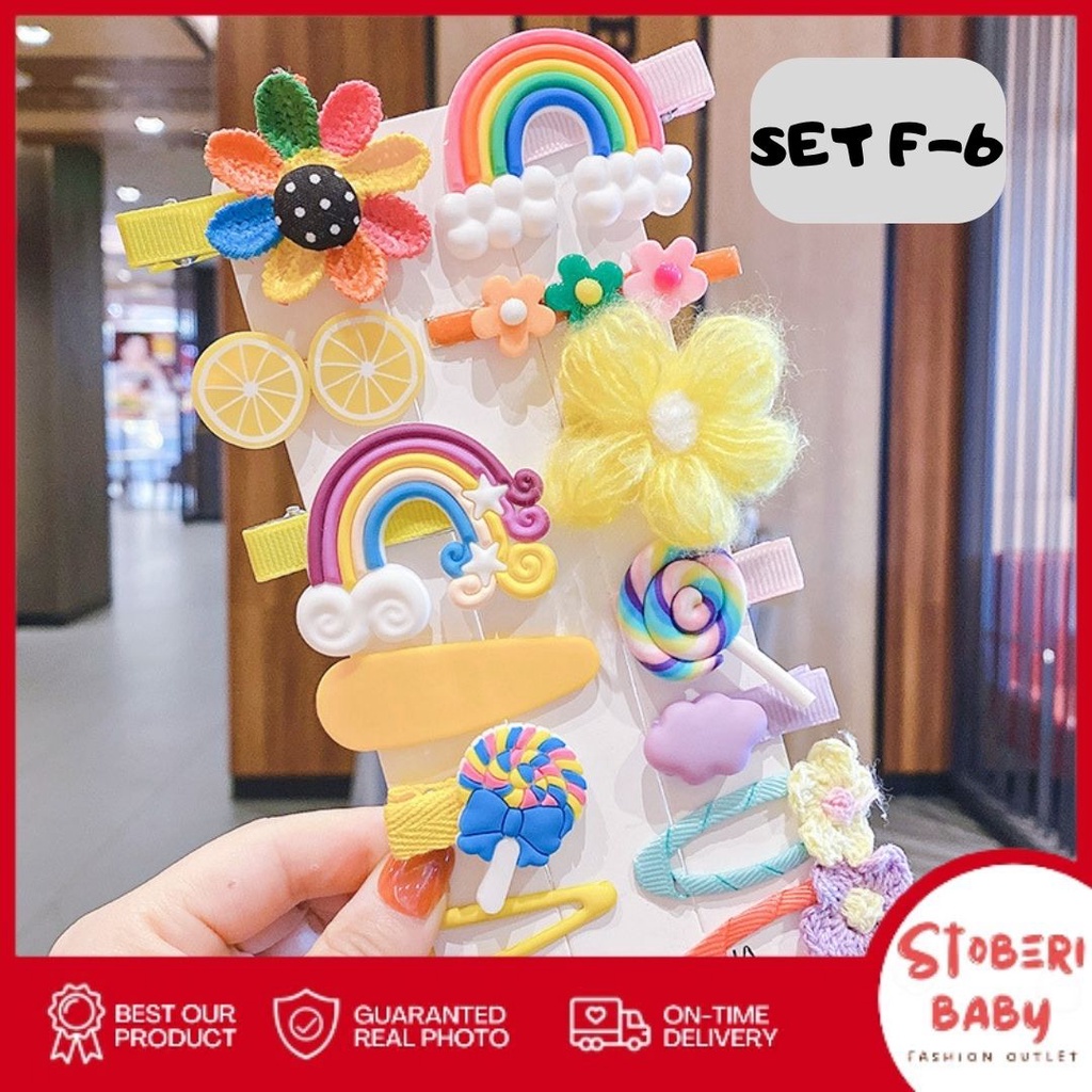 stoberi baby - JEPIT TWELVE Jepit Rambut Anak Fashion Korea Set 14 Jepit Rambut Kartun Jepit Rambut Gadis