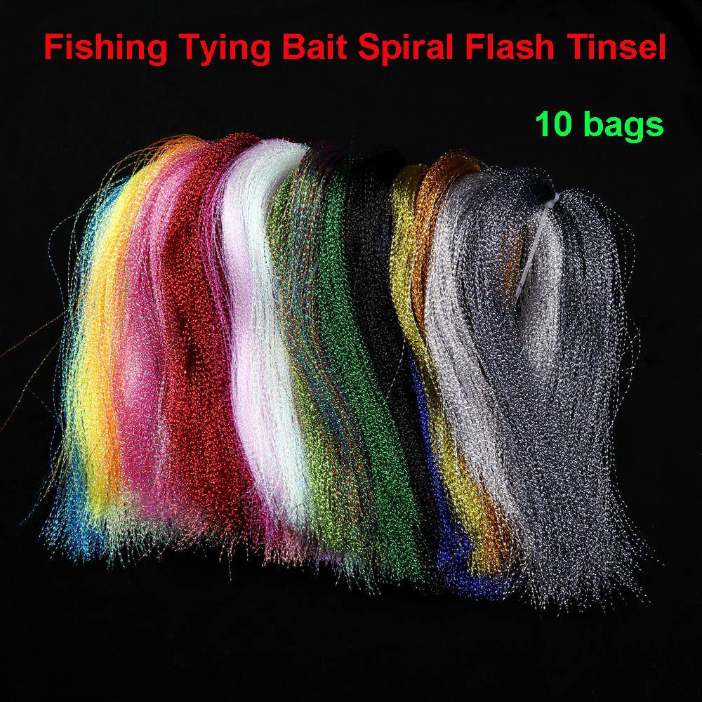 Lanfy Flash Tinsel Jig Outdoor Twisted Flys Lures Streamer Trout Hologram Untuk Mengikat Jig Hook Lures