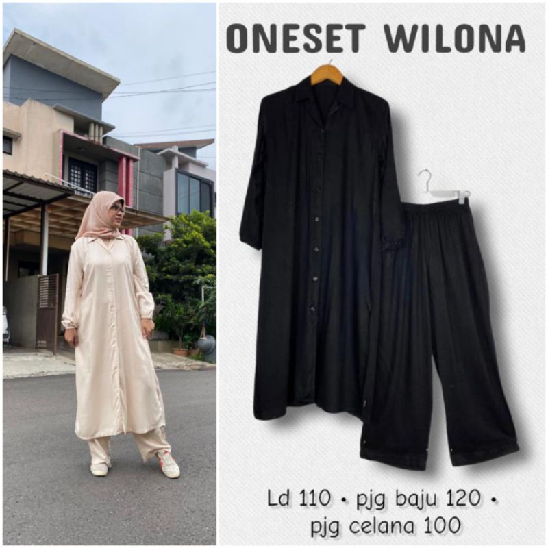 Stelan Wilona Set Tunik dress dan Celana kulot Realpict HQ