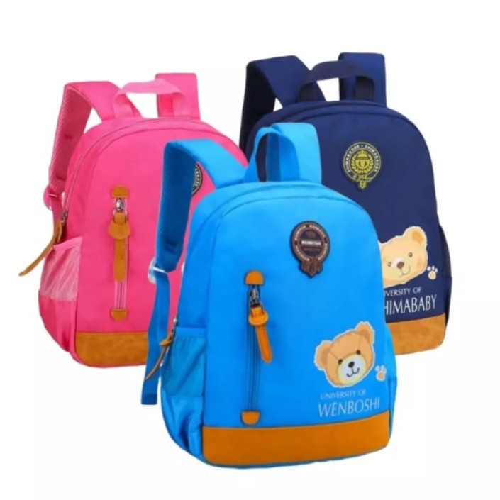 KSO_BAG - Tas Ransel Anak Wanita Terbaru 2021 Kekinian Backpack Motif Carakter WENBOSHI Termurah