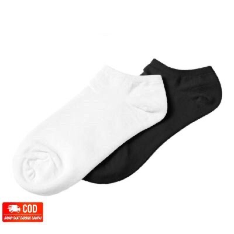 Kaos Kaki Semata Kaki Hitam Putih//Kaos Kaki Pendek Pria Wanita