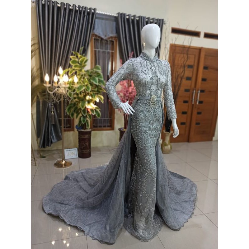 Gaun pengantin Kebaya Akad Mermaid Span Full Payet Premium Konveksi Langsung pilihan warna