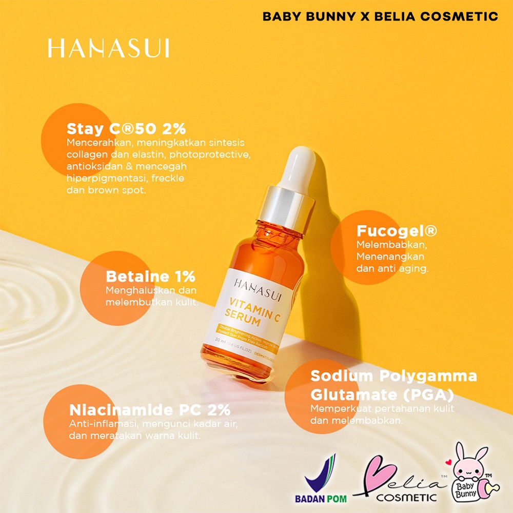 ❤ BELIA ❤ HANASUI Face Serum | Whitening Gold Vit C | Collagen | Anti Acne Propolis | Men Bright Active | BPOM