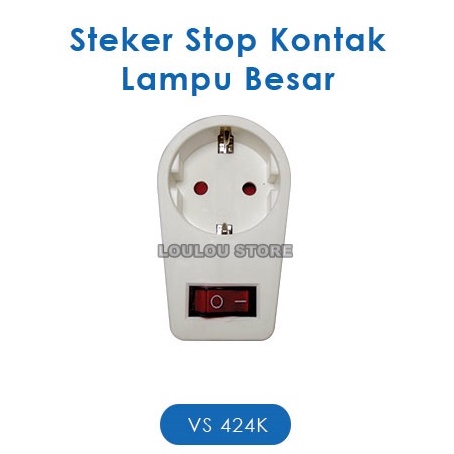 Steker Stop Kontak Arde 1 Lubang Dengan Saklar VISICOM VS-424P VS424P