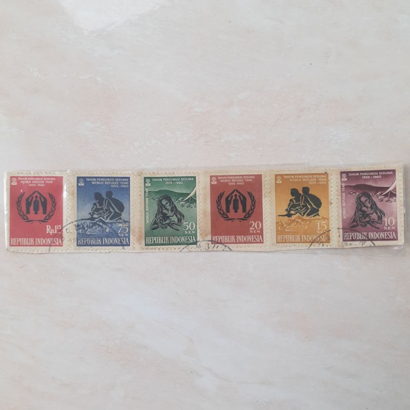 

(A) Perangko Indonesia Tahun Pengungsi Sedunia Tahun 1960 set lengkap - 6pcs