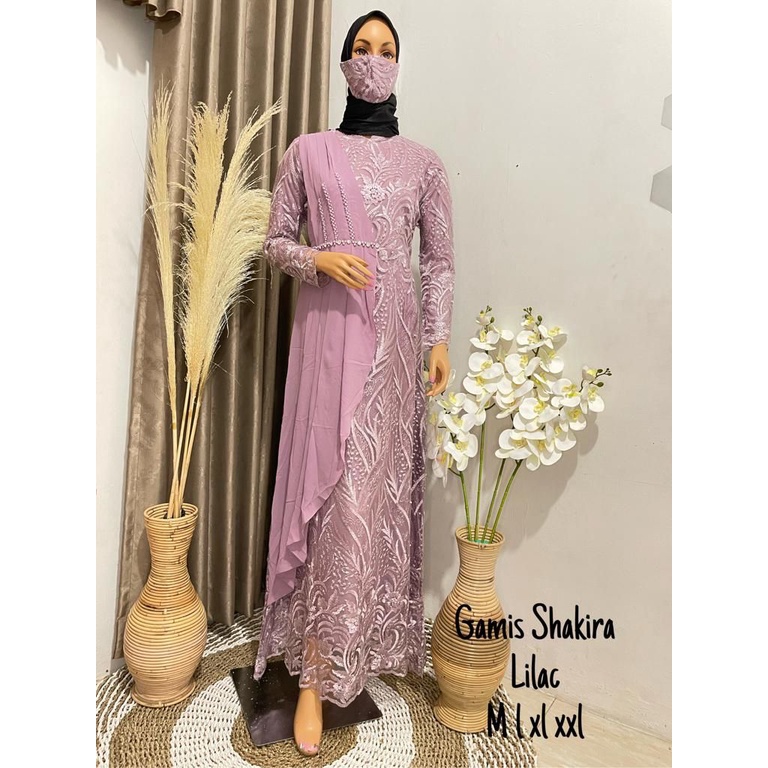 Permata Olshop / Kebaya Gamis Syakira RK / Gamis Kebaya Modern / Gamis Pesta Mewah / Baju Kondangan / Dress Bridesmaid