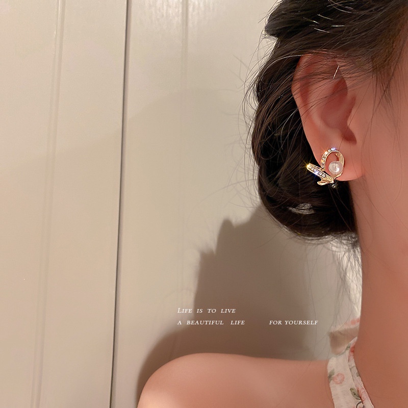 Anting Tusuk Motif Hati Bahan Lapis Silver 925 Untuk Wanita