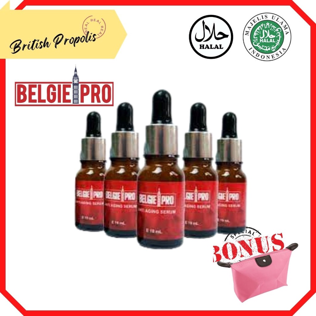 PAKET HEMAT 5 BOTOL BELGIE PRO FACE SERUM ANTI AGING 100% ORIGINAL