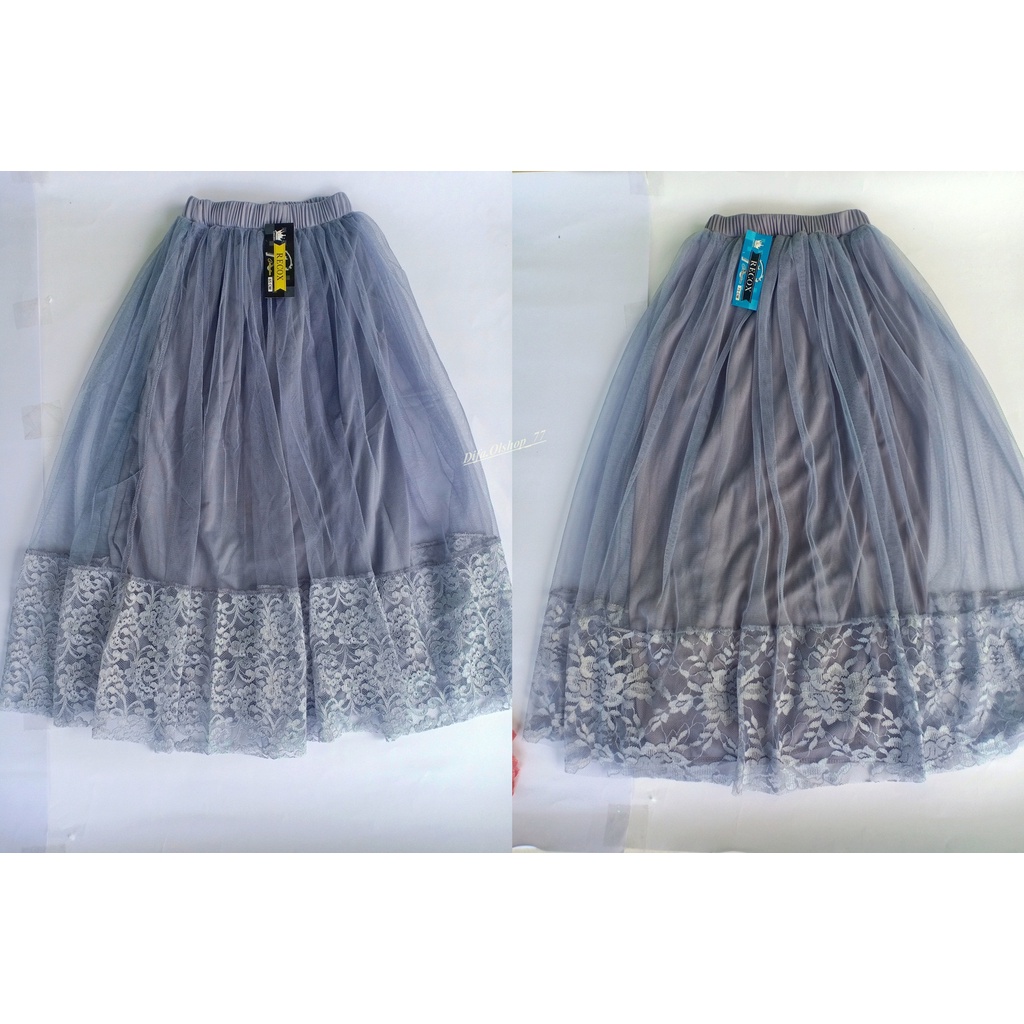 Rok Tutu Model Terbaru Renda Anak Brokat Bawah Motif Bunga Cantik Kekinian Panjang Umur 6 7 8 9 10 11 12 Tahun Ukuran M L Termurah Tile Warna Hitam  Biru Merah Kuning Ungu Lilac Coksu Impor Premium-2