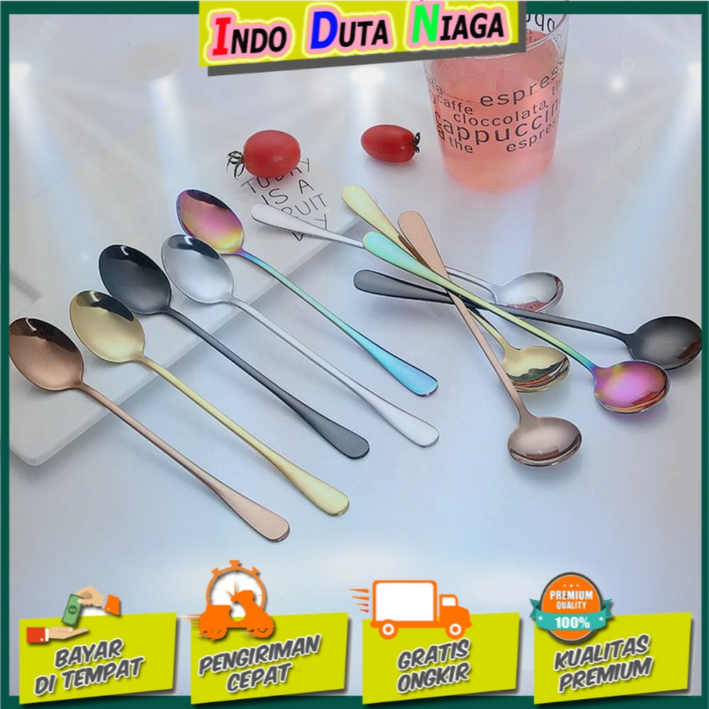 Szpoon Sendok Teh Gagang Panjang Tea Spoon Stainless Steel - F80