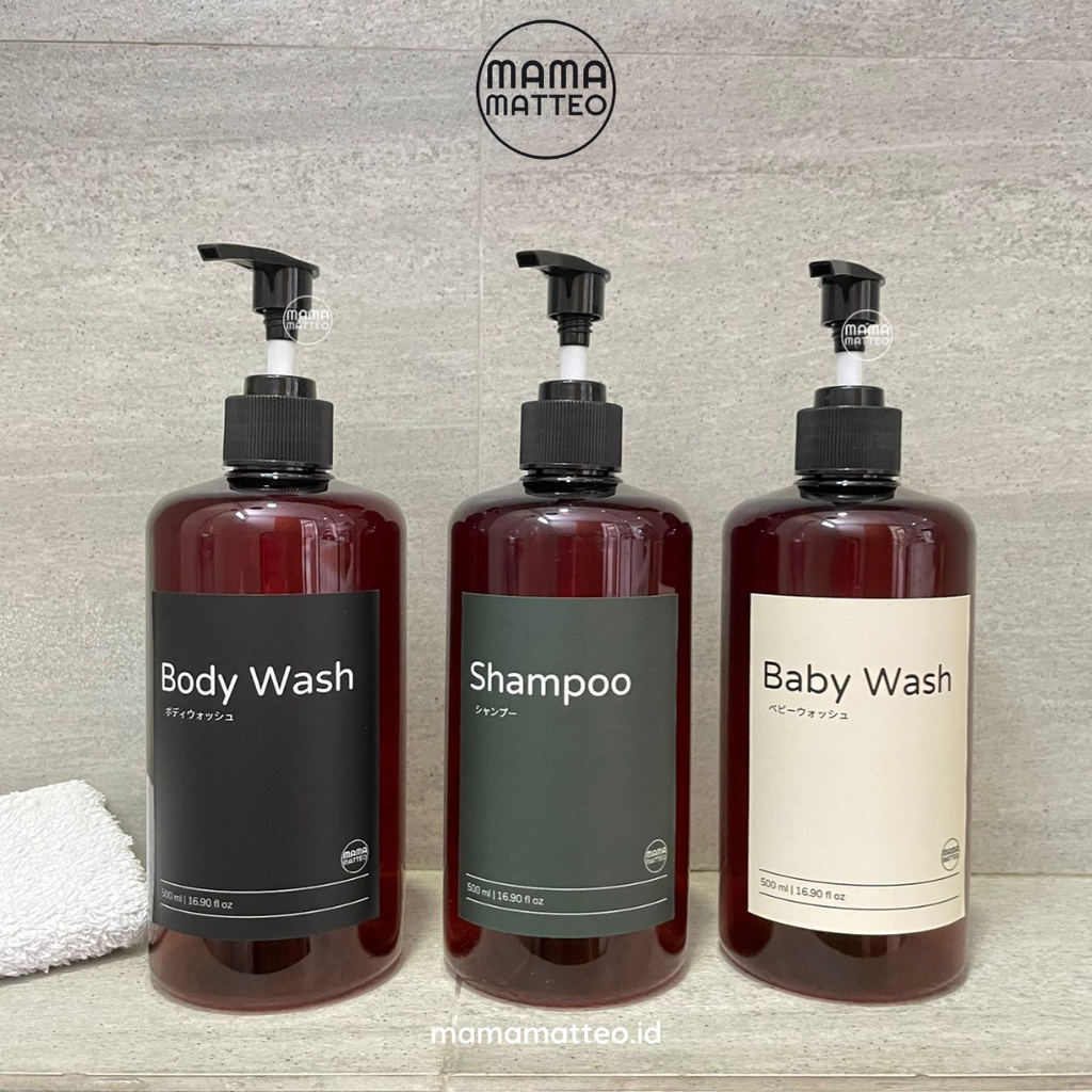 BOTOL PUMP AMBER PLASTIK / refill kosong estetik dekor rumah cokelat / coklat aestetik shower gel sabun sampo 500ml