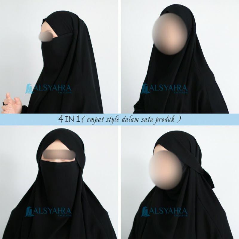 French Khimar Zahira Jetblack Alsyahra Exclusive