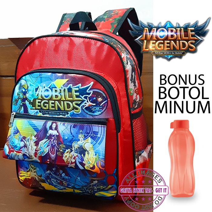 Tas Sekolah SD Ejen Ali Ransel Anak Laki laki BONUS BOTOL Mobile Legend