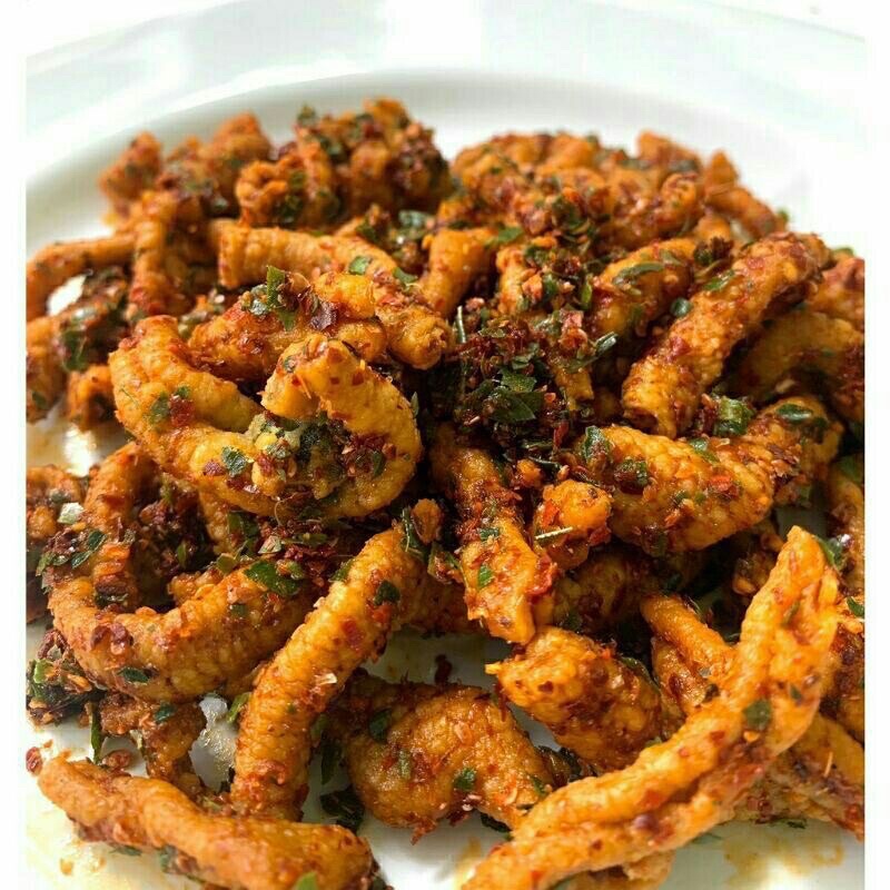 

Keripik usus pedas bumbu cikruh