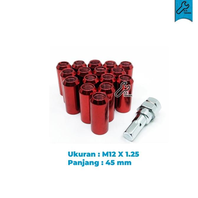 Baut Mur Pengencang Mur Roda L Baut Racing Mobil Warna 12X1.5/1.25 Zeneka - M-One