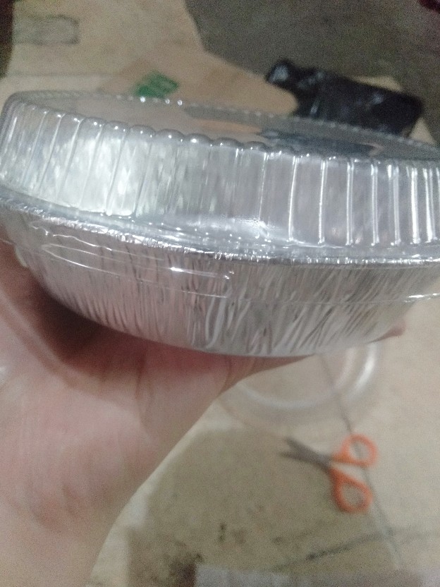 Cup Wadah Aluminium Rx 725+tutup Foil Bulat Diameter 18cm (10pc)