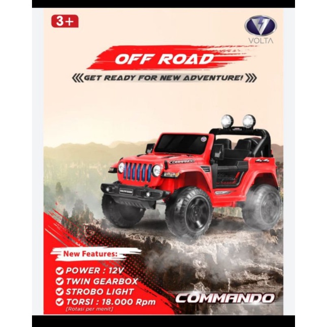 MOBIL AKI ANAK ROCKY VOLTA JEEP 5008 REMOTE CONTROL BAN EVA