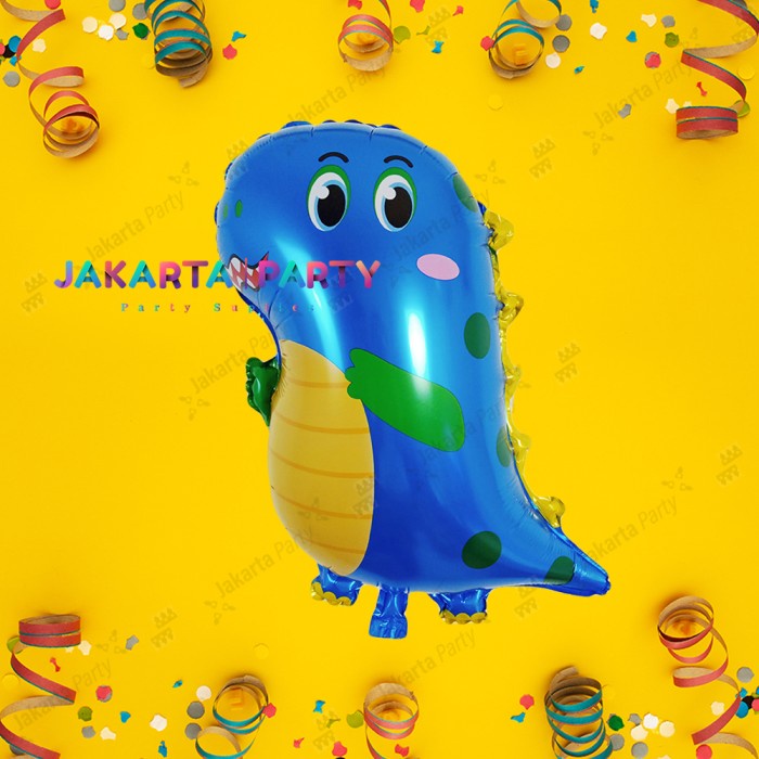 Balon Karakter Dino Cute Biru / Balon Dino Lucu / Balon Dino Kartun