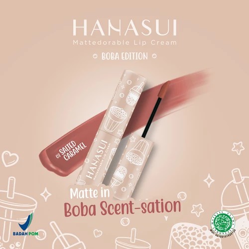 HANASUI MATTEDORABLE LIPCREAM BOBA EDITION