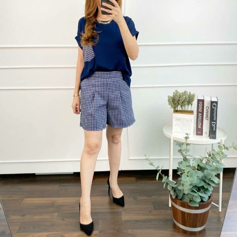 Ginny Set (Set rayon + tweed celana pendek)