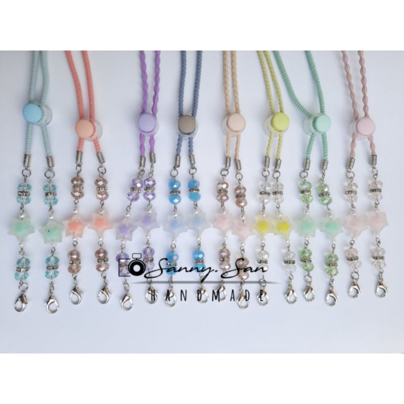 tali masker 2 in 1 | konektor masker hijab manik bintang