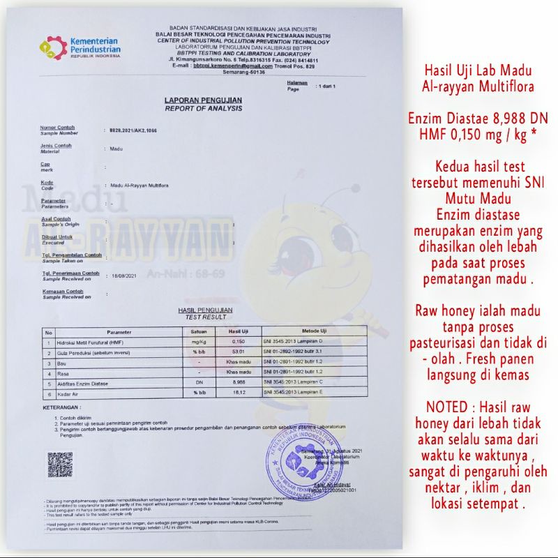 Madu Murni Raw Honey 500gr | Madu Asli  Madu Al rayyan