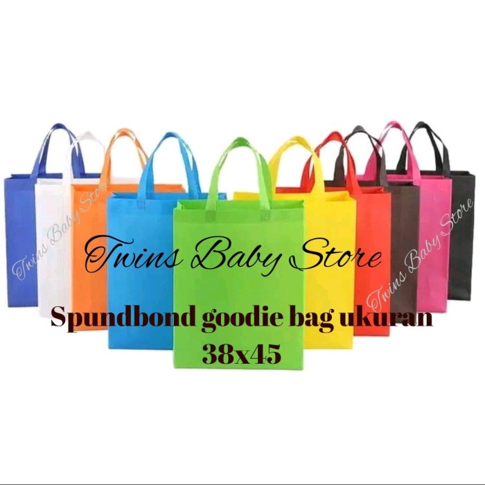 

✨ BISA COD ✨ goodie bag polos-spundbond-tas kain 38x45,isi 12 pcs